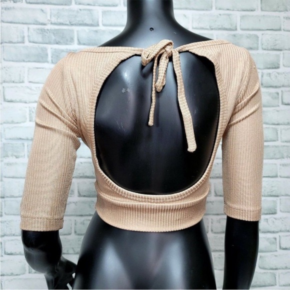 RACHEL COMEY - Ribbed shimmer crop top Blush/Gold, 4 - Picture 5 of 5